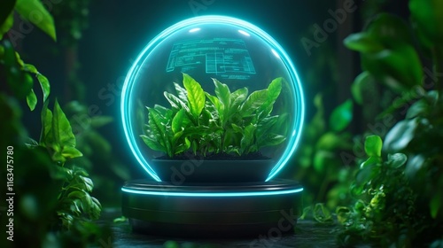 Futuristic Smart Vanilla Pod in High-Tech Sphere. Generative AI photo