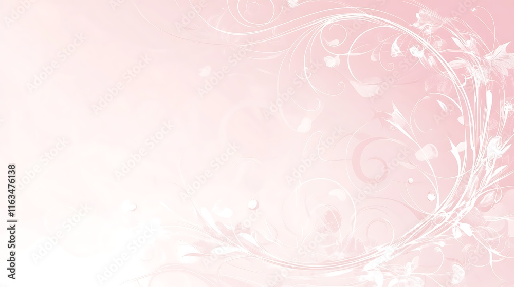 Delicate Pink Floral Swirls Abstract Design Delicate Pink Floral Swirls Abstract Design