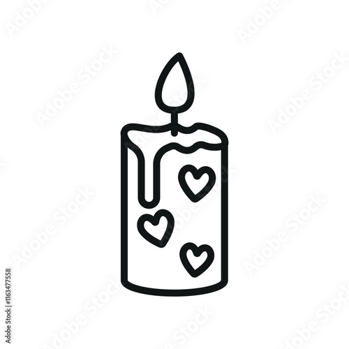 Valentine Candle Icon showcases an elegant and glowing style, ideal for highlighting cozy atmospheres, heartfelt gifts, or romantic ambiance