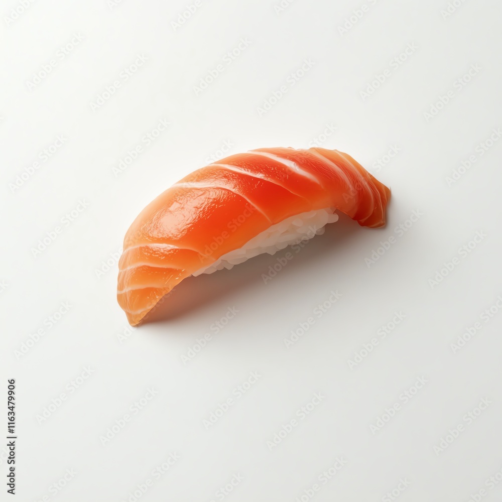 Fresh sushi roll with salmon on white isolated background. Fresh sushi roll with salmon on white isolated background.