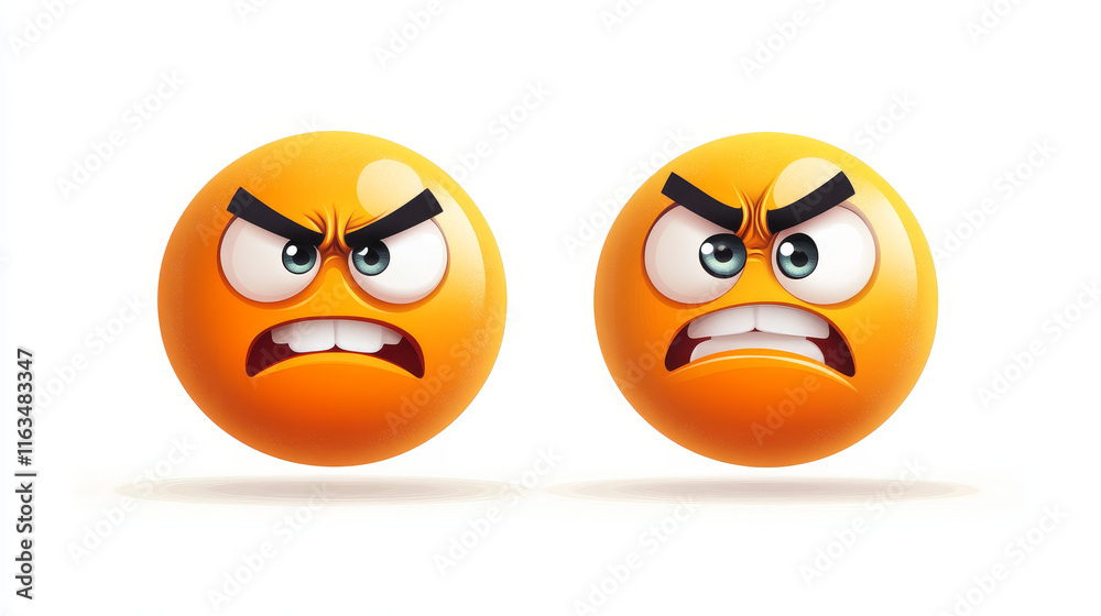Upset emoticon isolated troubled emoji. Vector disturbed anxious expression of smiley, line art Upset emoticon isolated troubled emoji. Vector disturbed anxious expression of smiley, line art