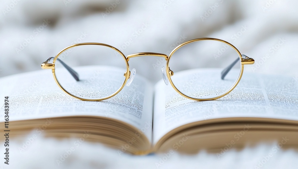 Reading Glasses Rest on Open Book, Enhancing Vision and Knowledge Acquisition for Leisure Enjoyment. Reading Glasses Rest on Open Book, Enhancing Vision and Knowledge Acquisition for Leisure Enjoyment.