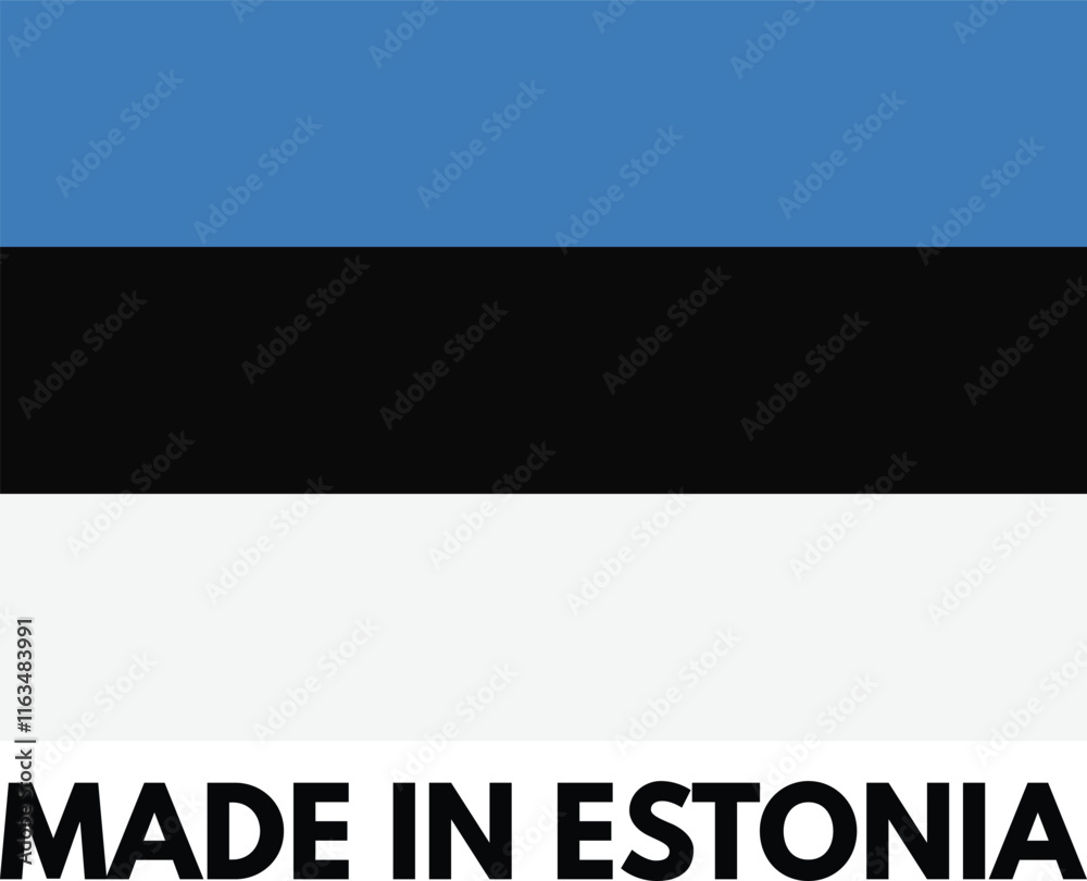 Fototapeta premium Made in Estonia with Estonian flag . Estonia product label . Vector illustration