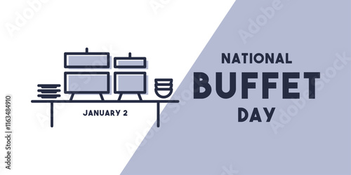 National Buffet Day. January 2. Banner, card, background.