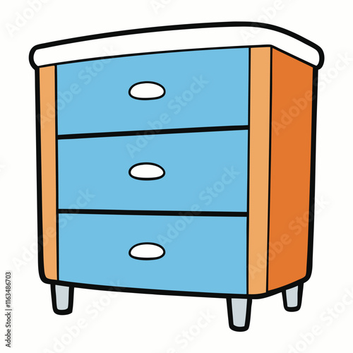 Dresser flat style vector isolated illustration white background