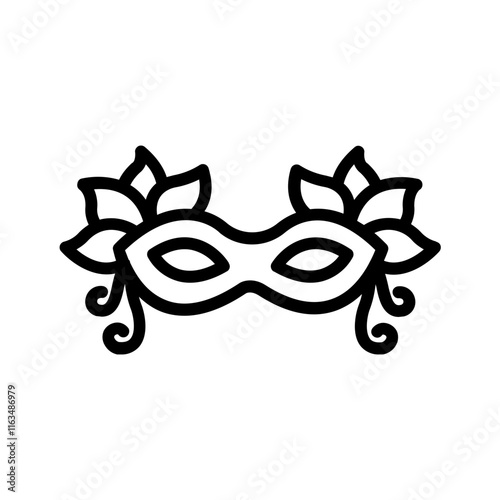 Vector black line icon for Mask