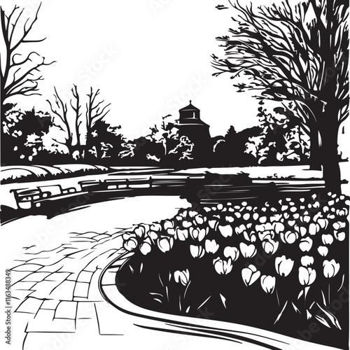 illustration of a park