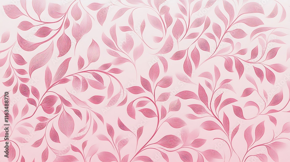 Delicate Pink Leaf Pattern Botanical Design Delicate Pink Leaf Pattern Botanical Design