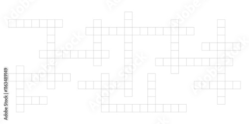 Isometric crossword puzzle icon with empty word boxes. Abstract design for web and marketing use.