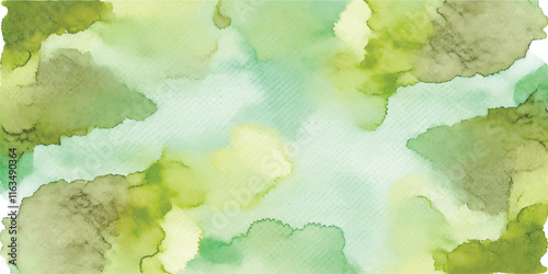 Soft Abstract Watercolor Background with Green and Peach Tones