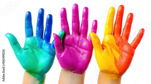Vibrant Hands Showcasing Harmony and Supportive Gestures