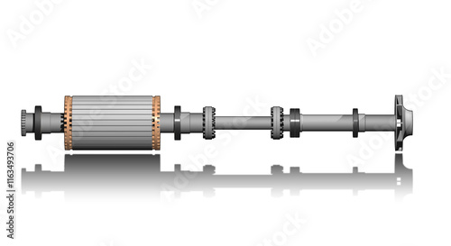 Foto Centrifugal pump rotor turbomachinery illustration showing single stage impeller