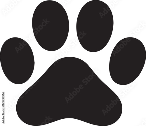 Cat or dog paw icon. Paw icon. Dog, cat paw icon. Zoo, vet logo element. Paw print vector symbol. Vector illustration.