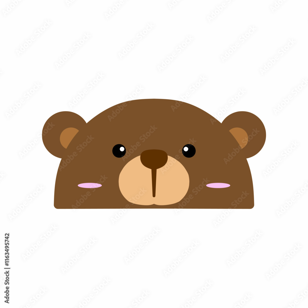 Obraz premium cute bear vector, drawing cartoon bear face, drawing bear face easy and simple full color