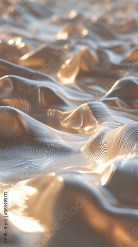 Abstract Golden Waves: A 3D Rendered  Textured Background photo