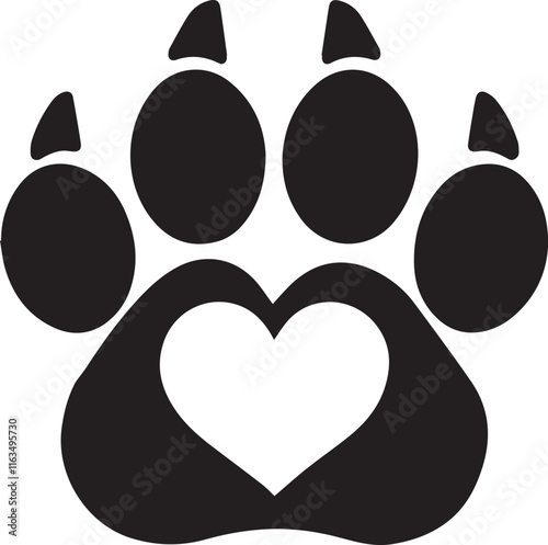 Cat or dog paw icon. Paw icon. Dog, cat paw icon. Zoo, vet logo element. Paw print vector symbol. Vector illustration.