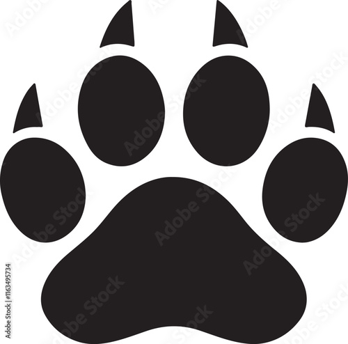 Cat or dog paw icon. Paw icon. Dog, cat paw icon. Zoo, vet logo element. Paw print vector symbol. Vector illustration.