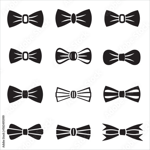 Bow ties vector silhouette illustration pack