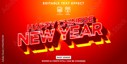 Editable text effect chinese new year style