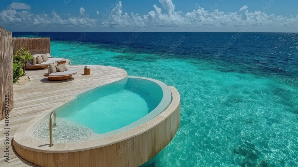 Fototapeta premium Luxury Overwater Bungalow with Private Pool in the Maldives