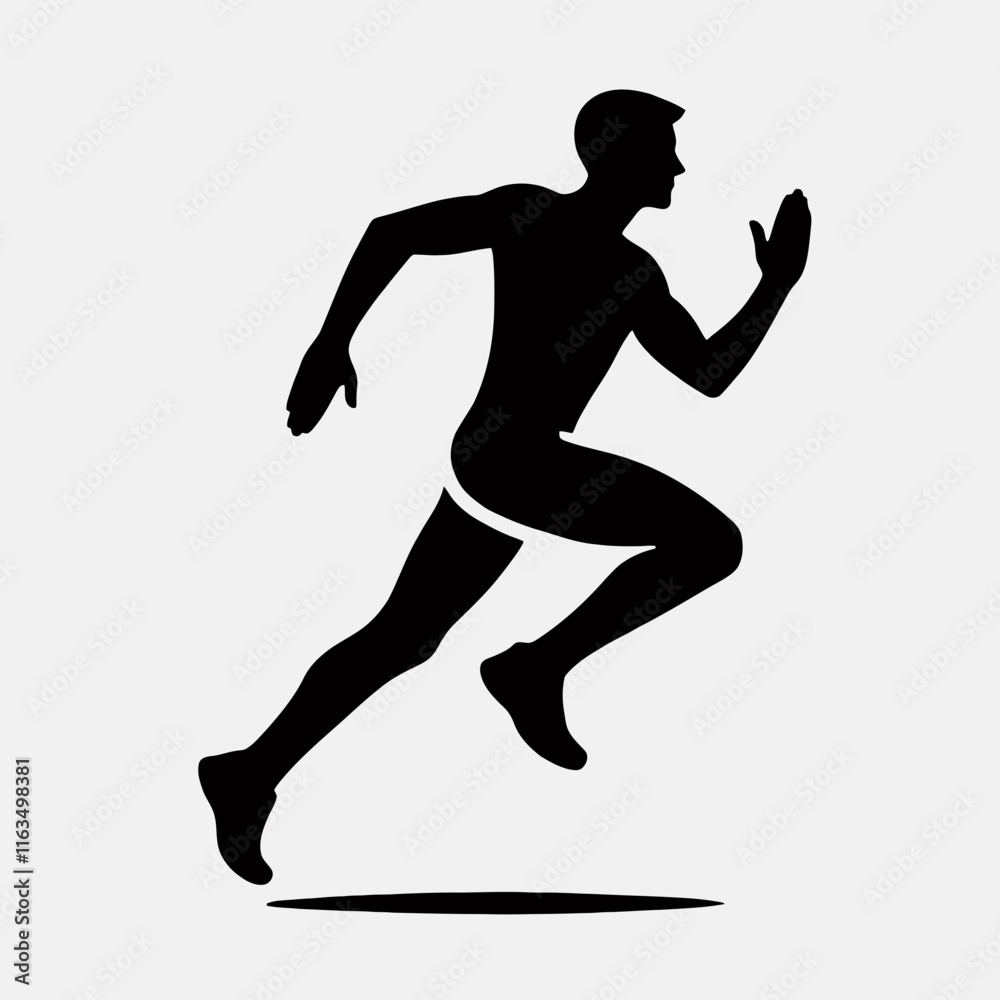 very simple flat and minimalist people running pose silhouette in black on a white background very simple flat and minimalist people running pose silhouette in black on a white background