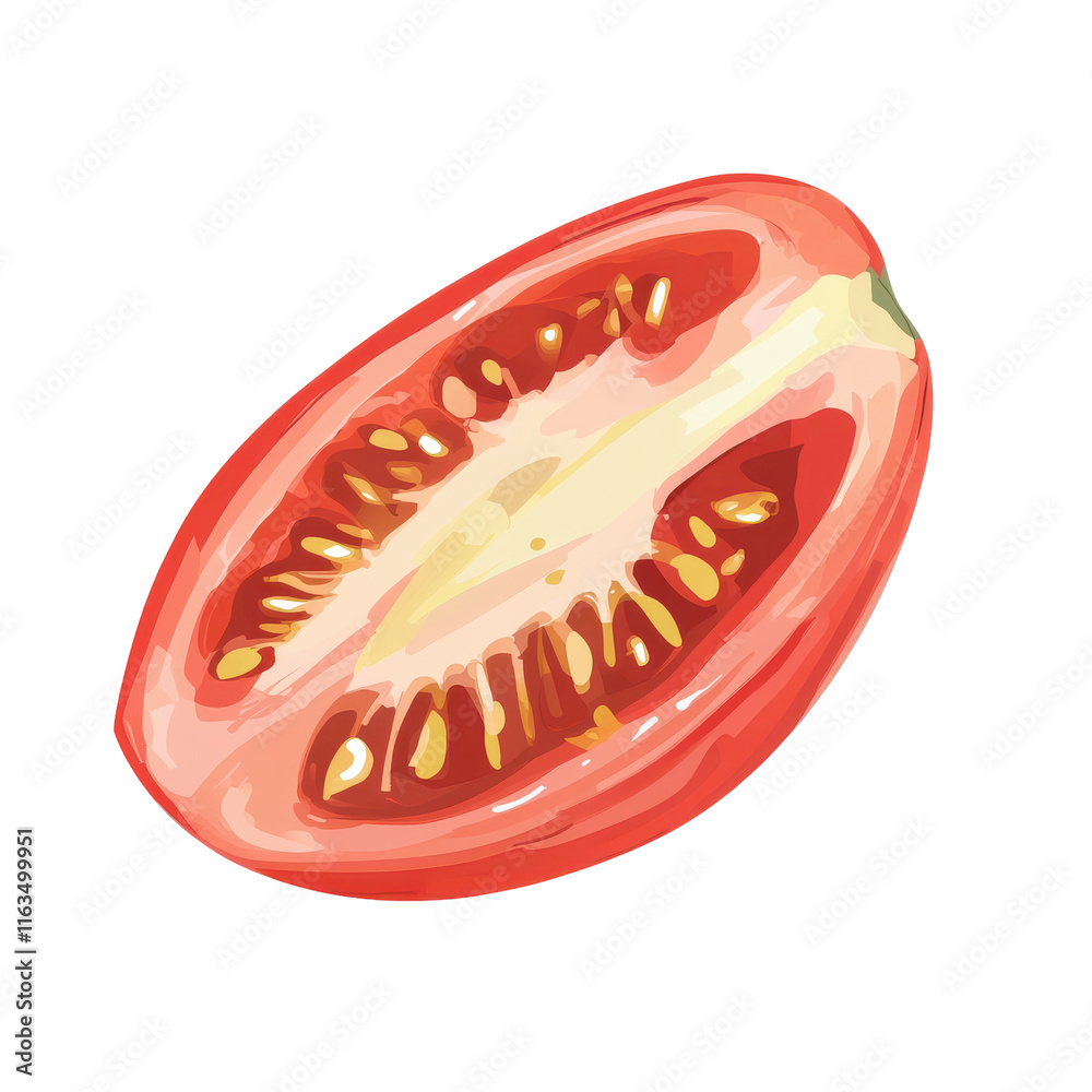 Vivid Tomato Slice Displayed on a Pristine White Background, Ideal for Culinary Illustrations, Food Blogs, and Nutrition Infographics Transparent background Vivid Tomato Slice Displayed on a Pristine White Background, Ideal for Culinary Illustrations, Food Blogs, and Nutrition Infographics Transparent background