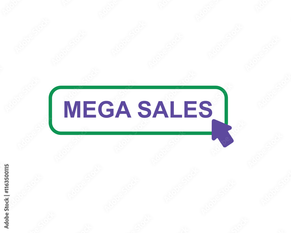 Mega Sale, Modern  button Vector Illustration of a purple Pedestal Platform Showcase Scene for Business Promotion, Flyer Template, Offers and Sales. Abstract geometry design background