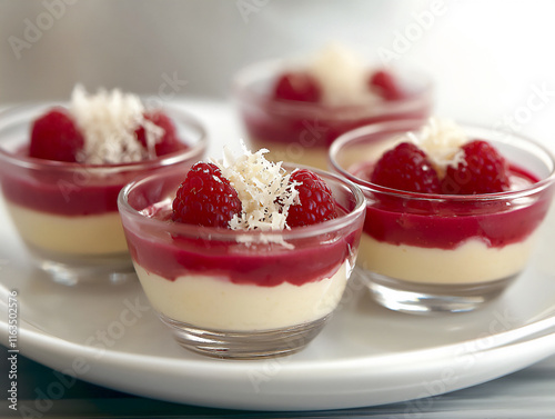  romantic raspberry mousse with white chocolate photo