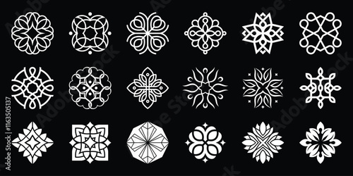 set of collection ornament pattern mandala leaf health people luxury logo design vector template