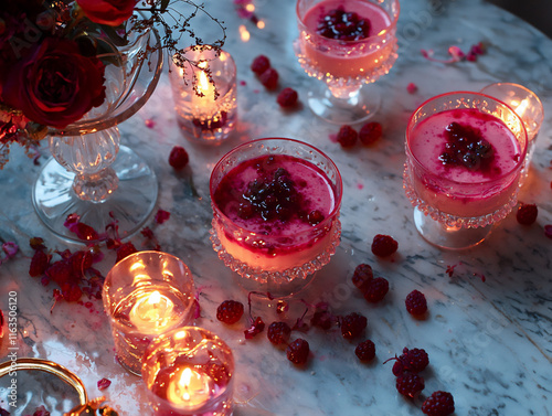  romantic vanilla bean panna cotta with berry coulis