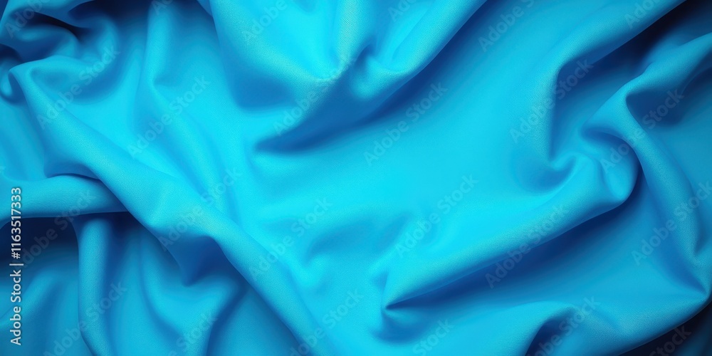 Obraz premium Abstract Draped Fabric Texture Vibrant Blue Textile Background