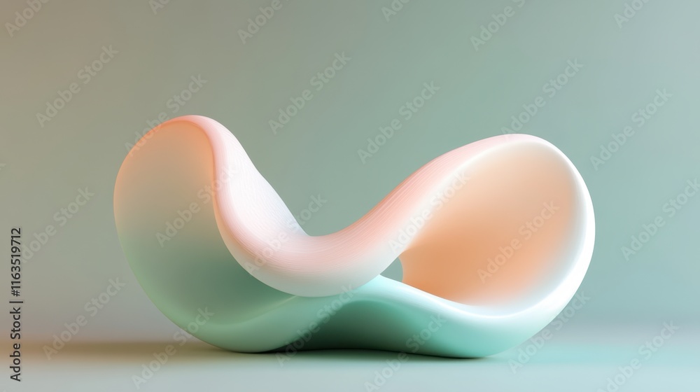 Abstract 3D Render of a Fluid Organic Shape with Pastel Color Gradient: A Modern Minimalist Design Abstract 3D Render of a Fluid Organic Shape with Pastel Color Gradient: A Modern Minimalist Design