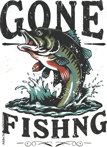 Fishing t-shirt design, Fishing vintage t-shirt , vintage fishing t-shirt graphic illustration, Fishing vector 