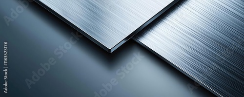 Brushed abstract background concept. Close-up of polished metal sheets showcasing modern industrial design.