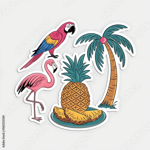 summer beach theme clipart flamingo theme photo