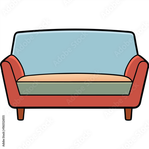 Sofa flat style vector isolated illustration white background