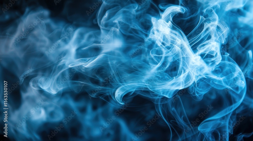 Fototapeta premium Abstract Blue Smoke Swirls: A Mystical Haze