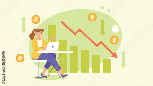 A professional depiction of economic downturns, featuring financial crises, graphs, and data analysis for better understanding.