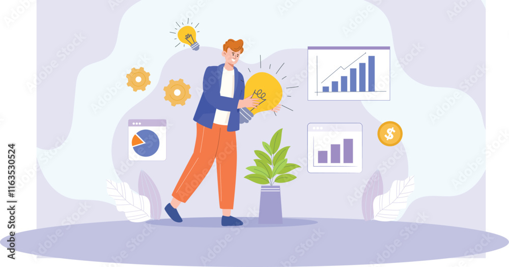 A modern illustration showcasing data-driven strategies, featuring analytics, charts, and graphs to help businesses make informed decisions for growth. A modern illustration showcasing data-driven strategies, featuring analytics, charts, and graphs to help businesses make informed decisions for growth.