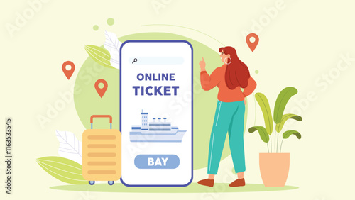 A sleek design showcasing mobile-friendly flight and travel ticket booking systems, emphasizing easy navigation, booking processes, and real-time updates for travelers.