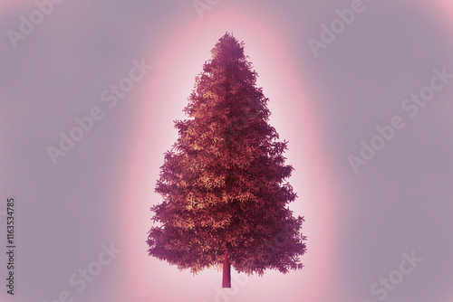 christmas tree on red background