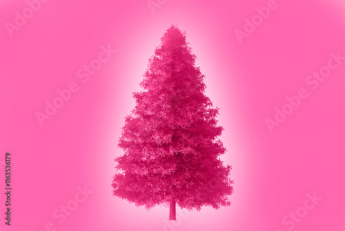 pink christmas tree with snowflakes