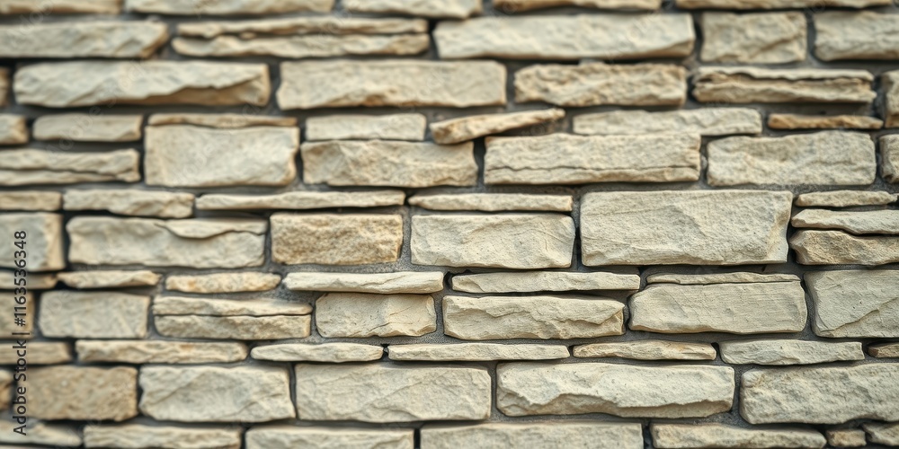 Textured Cream-Colored Stone Wall Background Irregular Pattern of Rectangular and Irregularly Shaped Blocks Textured Cream-Colored Stone Wall Background Irregular Pattern of Rectangular and Irregularly Shaped Blocks