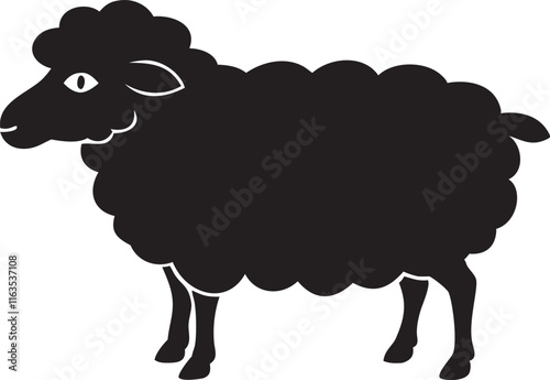 Sheep silhouette. Sheep logo, icon. Sheep vector illustration on white background.