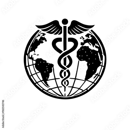 World Health Day Global Healthcare Illustration White And black abastrac vector Silhouettes background graphic
