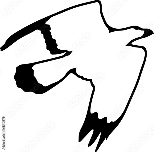 Bird Raven Crow Black Silhouette for Icon.