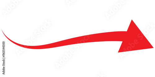 Round curl long arrow. Thin arrow curled symbol icon. Arrow swish sign.