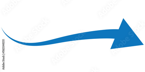 Round curl long arrow. Thin arrow curled symbol icon. Arrow swish sign.