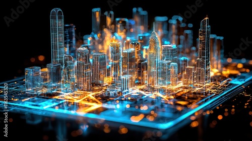 Wallpaper Mural Futuristic Cityscape: A Digital Metropolis Illuminated Torontodigital.ca