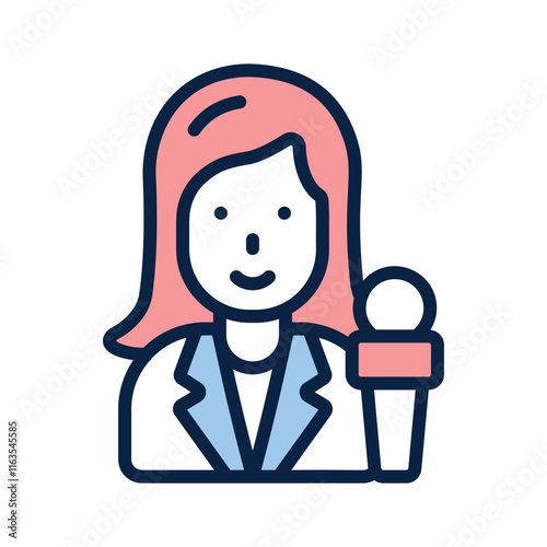 Reporter icon symbolizing news reporting and communication media
